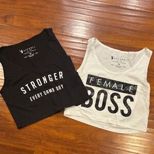 V3 Apparel Black and White Gym Crop Tops